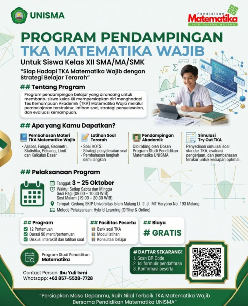 Pendampingan TKA Gratis 2026 Unisma Malang